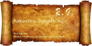 Rakovics István névjegykártya
